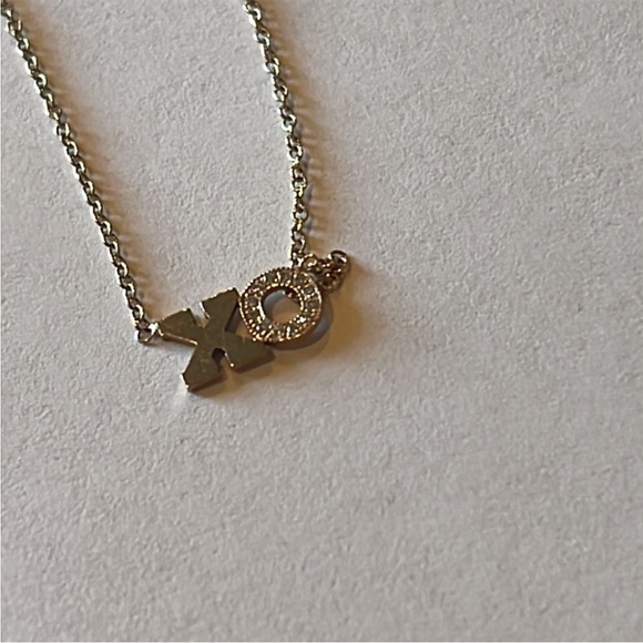 Zoe chicco XO necklace 14k yellow gold white pave diamonds - Picture 4 of 7